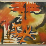 21 Abstraction watercolour 1965 (13x28 cm)